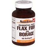 'Flax, Fish and Borage Oil Softgels, by Sundown - 60 Softgels'