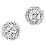 14k White Gold 1/2ctw Round Brilliant Cut Diamond Stud Earrings (HI/SI-I1)
