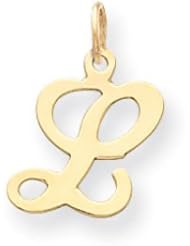 14k Yellow Gold Die Struck Initial L Charm. Gold Weight- 0.5g.