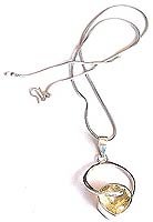 Sterling Silver Pendant Made in Cutstones 2 Inches