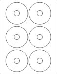 Glossy Finish 3-Inch Mini 6-Up CD Labels 300-Pak (50 sheets)