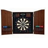 Halex 65164 Fusion 5400 Electronic Bristle Tech Dart Board in Wood Cabinet
