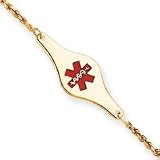 14k Medical Jewelry Childrens Bracelet - 6 Inch