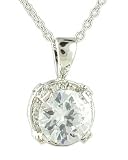 Large Round CZ Prong Necklace
