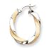 Jewelry : 14k and Rhodium Satin 4mm Twisted Hoop Earrings