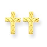 14k Patterned Cross Earrings