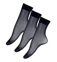 3 Pairs of Sheer 10 Denier Matt Ladder Resist Ankle Highs