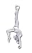 Solid Sterling Silver Gymnast Pendant Approximately 1 1/8