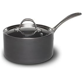 Click here to buy Calphalon Commercial Hard Anodized 2.5 quart Sauce Pan & Cover - Lifetime Warranty .