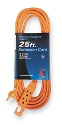 Power First 1FD73 Extension Cord, 25 Ft, Orange, SJT, 5-15R