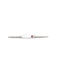 Sterling Silver Medical Alert ID Mariner Chain Bracelet - Length 7 Inch