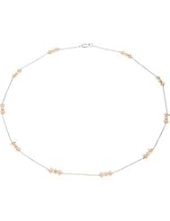 CleverEves 14K White Gold Rose 18.00 Inch 1 6 Ct Tw Diamond Necklace