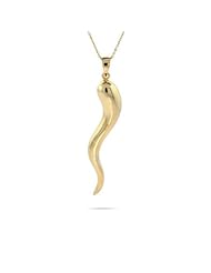 Sterling Silver Gold Vermeil Italian Horn Pendant