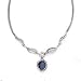 14K WHITE GOLD SAPPHIRE & DIA NECKLACE 16.5" S-2.25 D-0.61
