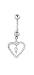Clear Bunny in Heart Dangling Belly Ring