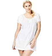 Plus Pure Cotton Crinkled Cover-Up Kaftan