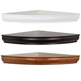 12 radius floating corner shelf in espresso, white and honey oak