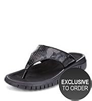 Step-Tone™ Faux Snakeskin Print Flip-Flops with Nature-Step Technology™