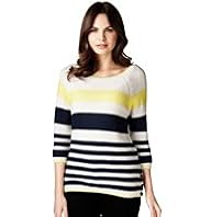 Per Una Pure Cotton Nautical Striped Knitted Jumper