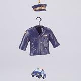 Police Officer Gear With Jacket Hat & Squad Car Christmas Ornament #H3785