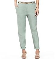 Indigo Collection Pure Linen Chinos with Belt