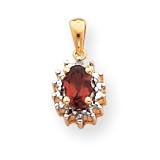 14k Diamond and Garnet Birthstone Pendant