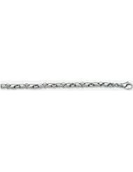 5mm 14k Fancy White Gold Link Bracelet 8"