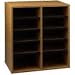 Safco 9424MO Wood Literature Organizer, 36 Adjustable Compartments, Medium Oak