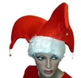 SANTA HAT: 3 POINTED HAT WITH 3 BELLS