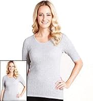 2 Pack Short Sleeve Pointelle Thermal Top