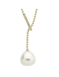 18.55 Carat 18K Yellow Gold South Sea Cultured Pearl & Diamond Necklace