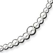 Sterling Silver Graduated Beaded Necklace - 16 Inch