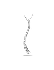Eight Stone Diamond Journey Pendant in White Gold