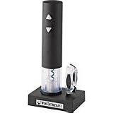 Wine Enthusiast Electric Push-Button Corkscrew -Black