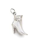 14k White High Heel Boot Pendant