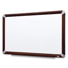 3M Commercial Office Supply Div MMMM9648FMY Dry-Erase Board- Melamine- 8ftx4ft- Mahogany Frame