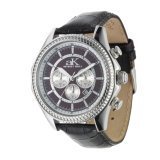 Adee Kaye Men's Leather Band Chronograph Watch Model AK-4000 LB