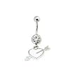 Valentine White Enamel Heart with Clear CZ