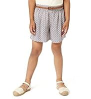 Adjustable Waist Geometric Print Culottes with Belt