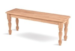 Unfinished Farmhouse Bench Parawood
