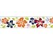 Tropical Flowers - Blue - 16ft Wallpaper Wall Border