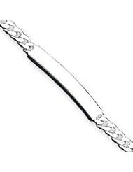 Sterling Silver 8inch Polished Engraveable Curb Link ID Bracelet
