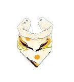 Marvelously Modern Kerchief Bib in a Playful Print, in Yellow Bird
