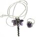 Pendant Ring Set Sterling Silver Amethyst Jewelry (Pndts012)