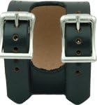CuffWatches Double Buckle Leather Wristband Cuff