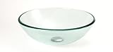DreamLine DLBG-08-CL Natural Color Glass Round Vessel Sink, Clear