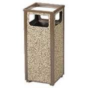 Indoor Outdoor Sand Urn Receptacle, 12 Gallon, 13.5x32, Natural Stone, Brown URIR12SU201PL by Howard