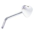 Sterling Silver Heart L-Shaped Nose Ring
