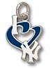 Low price Sterling Silver NEW YORK YANKEES "I HEART NY" 1/2" ENAMEL