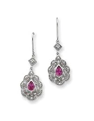 Sterling Silver Pink & Clear CZ Earrings QE3104"